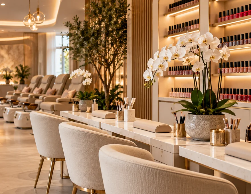 Illustrative view of a modern nail salon